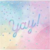 Iridescent 'YAY!' Beverage Napkin (16)