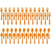 Forks & Spoons - Orange (24 Each)