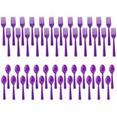 Forks & Spoons - Purple (24 Each)