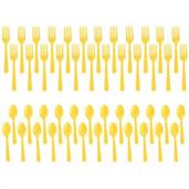 Forks & Spoons - Yellow (24 Each)