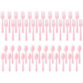 Forks & Spoons - Light Pink (24 Each)