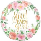 Floral Baby Girl Foil Balloon
