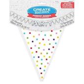 Create Your Own Rainbow Polka Dots Pennant Banner