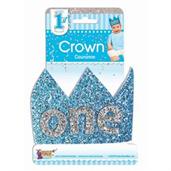 First Birthday Blue Glitter Crown