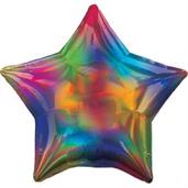 19 Iridescent Rainbow Star - Flt Foil Balloon