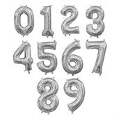 Balloon Air/Filled Numbers Silver