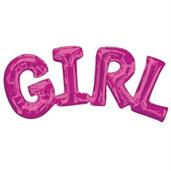 Balloon Air/Filled "Girl" Pink