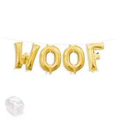 Air-Fillable 13" Gold Letter Balloon Kit "WOOF"