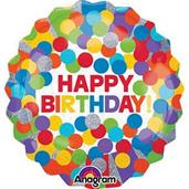 Primary Rainbow Jumbo 28" Holographic Birthday Bal