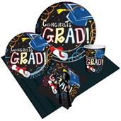 Congrats Grad Multi-Color Party Pack for 8
