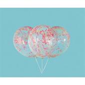 Clear Latex Balloons Pre-Filled with Neon Confetti