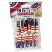 Patriotic Drink Umbrellas (12 Count)