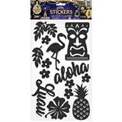 Luau Luxe Black Decorative Glitter Stickers (14 Pieces)