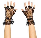 Black Lace Fingerless Gloves