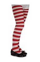 Red and White Striped Tights - Child