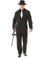 Gangster Double Breasted Suit (Black/Red) Adult Costume
