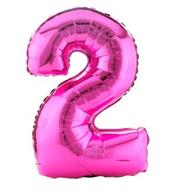 #2 Pink Shaped Foil Balloon