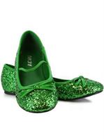 Green Sparkle Flat Shoes Child