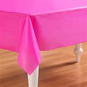Bright Pink Plastic Tablecover 54" high x 108" Wide