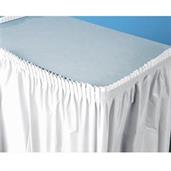 Bright White (White) Plastic Table Skirt 29" H x 14" W