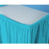 Bermuda Blue (Turquoise) Plastic Table Skirt 29” H x 14’ W