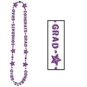 Congrats Grad Purple Graduation Bead Necklace