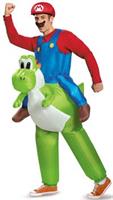 Super Mario Bros: Mario Riding Yoshi Inflatable Adult Costume