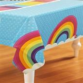 Rainbow Wishes Plastic Tablecover 54" high x 108" wide