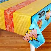 Superhero Comics Plastic Tablecover 54" x 108"