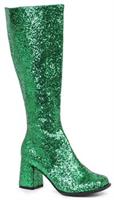 Women's Green Glitter Gogo Boots