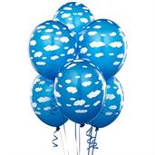 Mid Blue with Clouds Matte Balloons