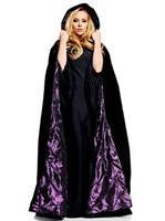63" Deluxe Cape Black Velvet W/ Purple satin lining