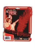 Flapper Headband Red With Red Feather