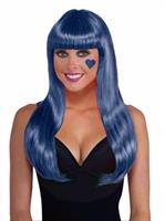 Neon Blue Long Adult Wig