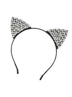 Rhinestone & Pearl Cat Ears Headband