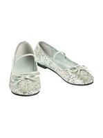 Girls Ballet Shoe Silver Size 