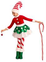Girls Candy Cane Elf Princess Costume