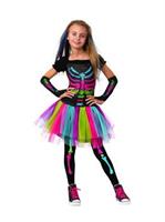 Funky Punky Skeleton Girl's Costume