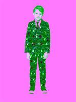 Suitmeister Christmas Green Tree Boy's Suit and Tie Set