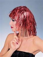 Red Tinsel Wig