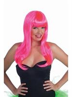 Wig-Neon Long-Pink