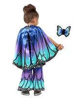 Girls Child Blue Butterfly Cape Costume