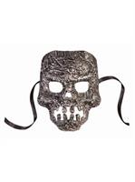 Textured Skull Mask Silver
