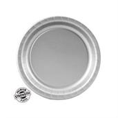 Shimmering Silver (Silver) Paper Dessert Plates 