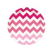 Chevron Pink Dessert Plates 