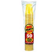 Yellow Sunshine Big Party Pack 16 oz. Plastic Cups 