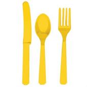 Yellow Sunshine Forks, Knives and Spoons