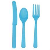Caribbean Blue Forks, Knives and Spoons