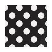 Black and White Dots Beverage Napkins 