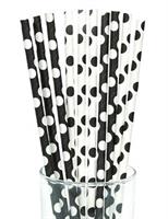 Black and White Dots Straws 